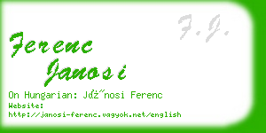 ferenc janosi business card